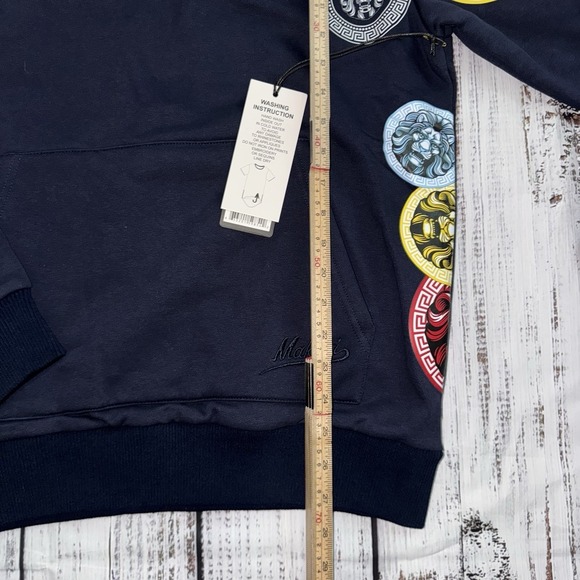 Makobi M4660 Aryeh Fleece Hoodie - Embroidered Lion Logo Medium NWT $140 - Picture 6 of 10